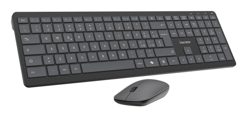 Vultech KM-851W tastiera Mouse incluso Ufficio Wireless a RF + USB QWERTY Italiano Nero