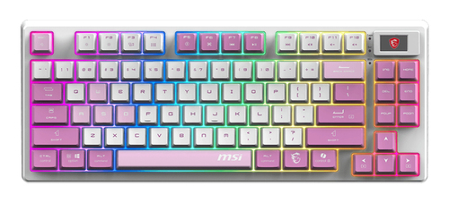 MSI FORGE GK600 TKL WIRELESS VIOLET IT tastiera Gaming USB + Bluetooth QWERTY Italiano Rosa, Viola, Bianco