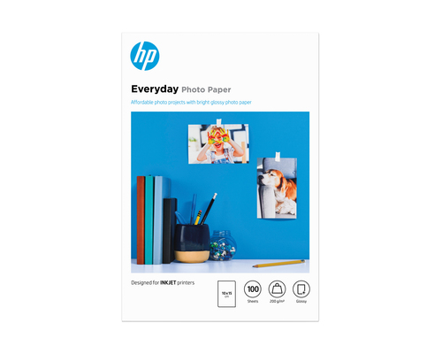 HP Carta fotografica Everyday, lucida, 200 g/m2, 10" x 15" (101 x 152 mm), 100 fogli