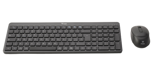 itek DEC WS01 tastiera Mouse incluso Universale RF senza fili + Bluetooth QWERTY Inglese, Italiano Nero, Grigio
