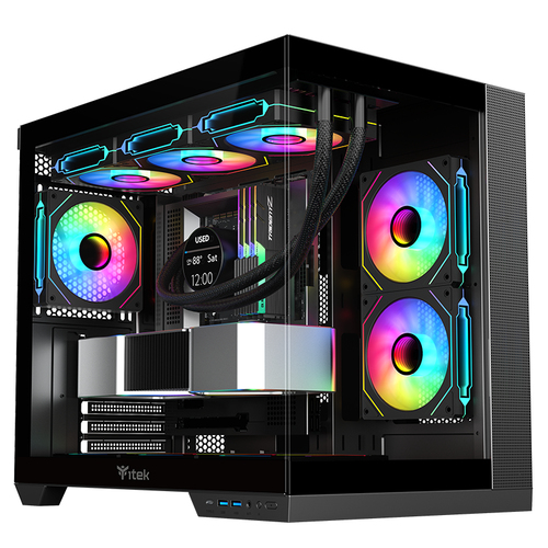 itek DARK CAVE DS Tower Nero