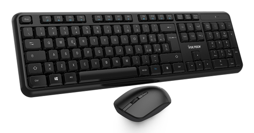 Vultech KM-811W tastiera Mouse incluso Ufficio Wireless a RF + USB QWERTY Italiano Nero