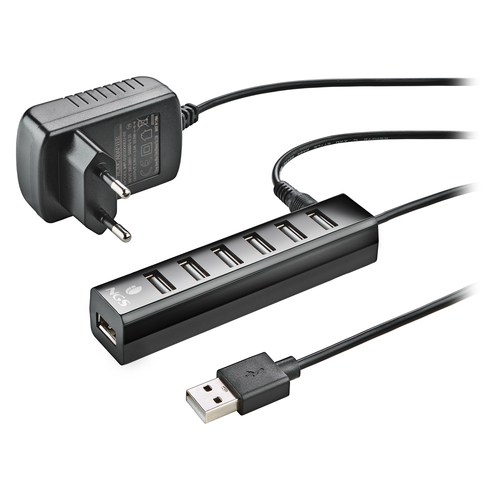 NGS IHUB7 TINY USB 2.0 480 Mbit/s Nero