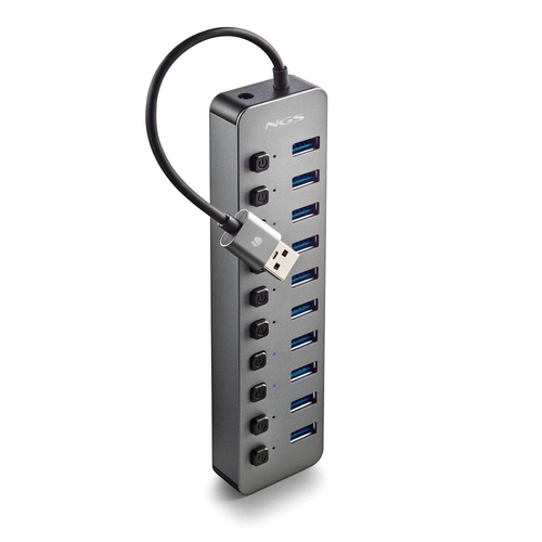 NGS IHUB 10 USB 3.2 Gen 1 (3.1 Gen 1) Type-A 5000 Mbit/s Nero