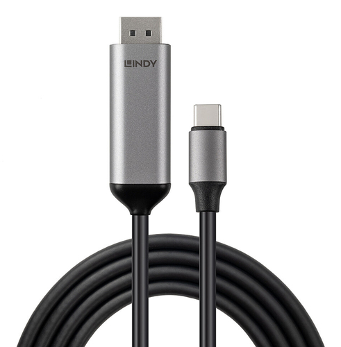 Lindy 43503 cavo e adattatore video 1 m USB tipo-C DisplayPort Grigio