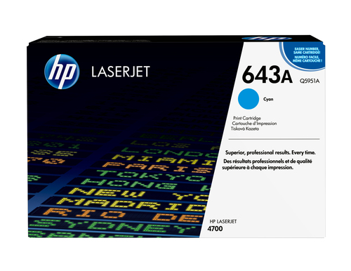 HP Cartuccia Toner originale ciano LaserJet 643A