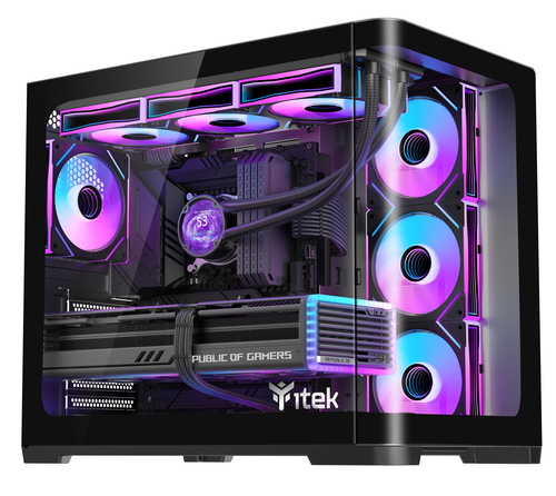 itek DARK CAVE CURVED Tower Nero
